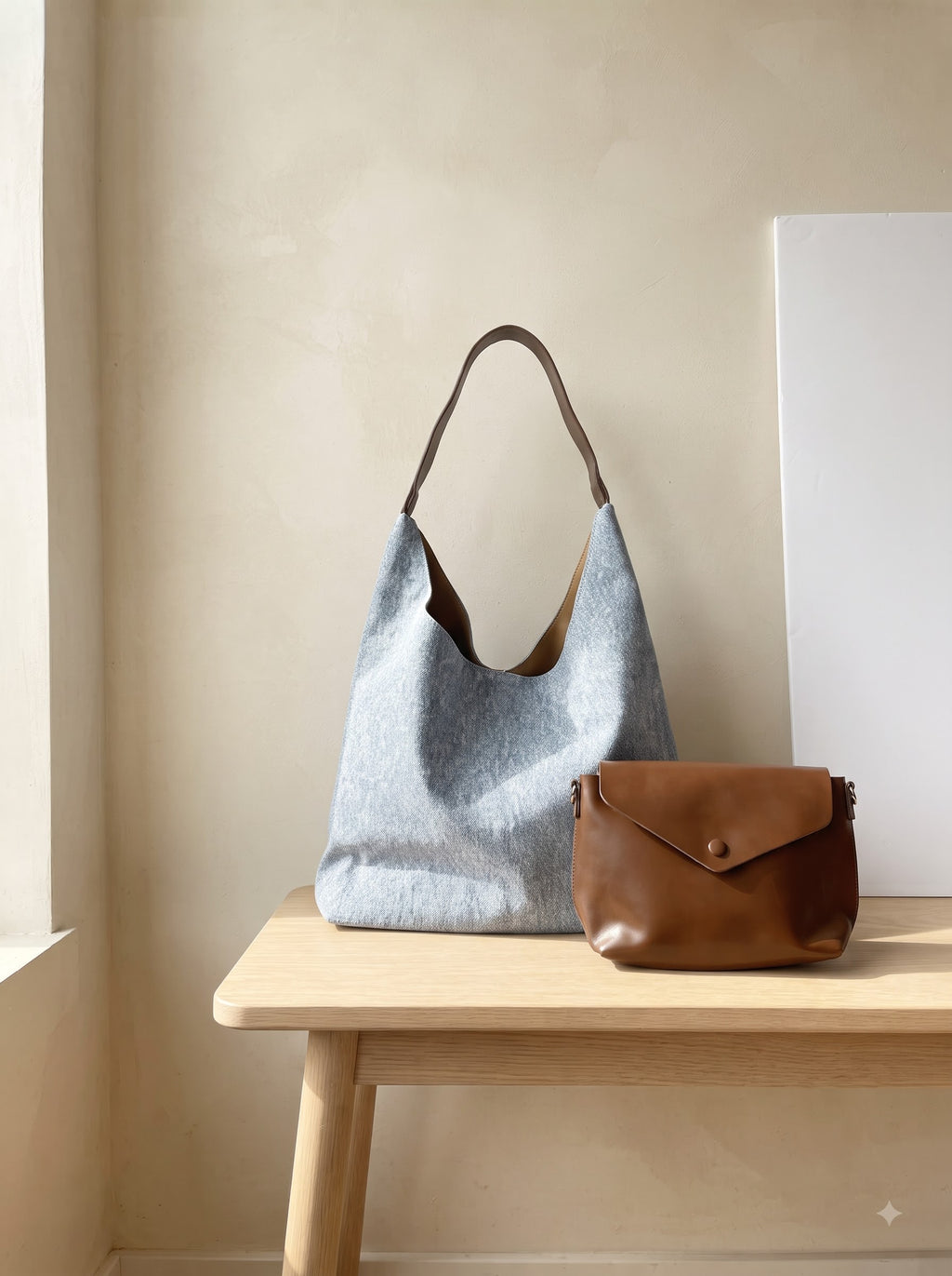 Double Denim — 2-Piece Bag Set