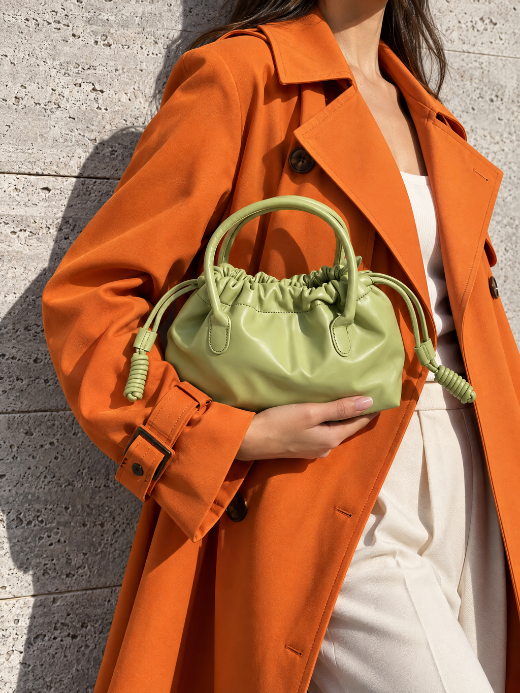 MOCHI — Ruched Drawstring Handbag