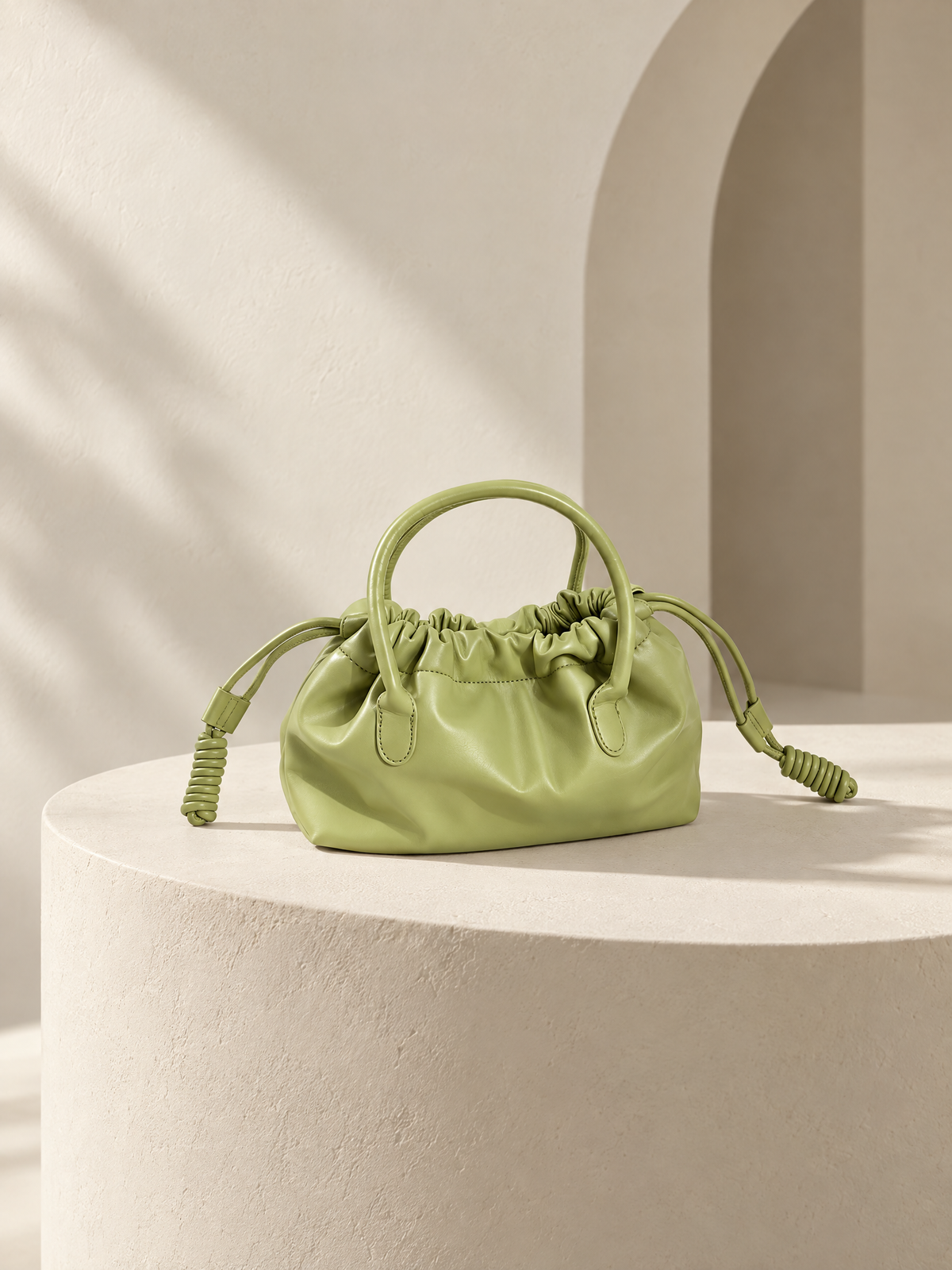 MOCHI — Ruched Drawstring Handbag