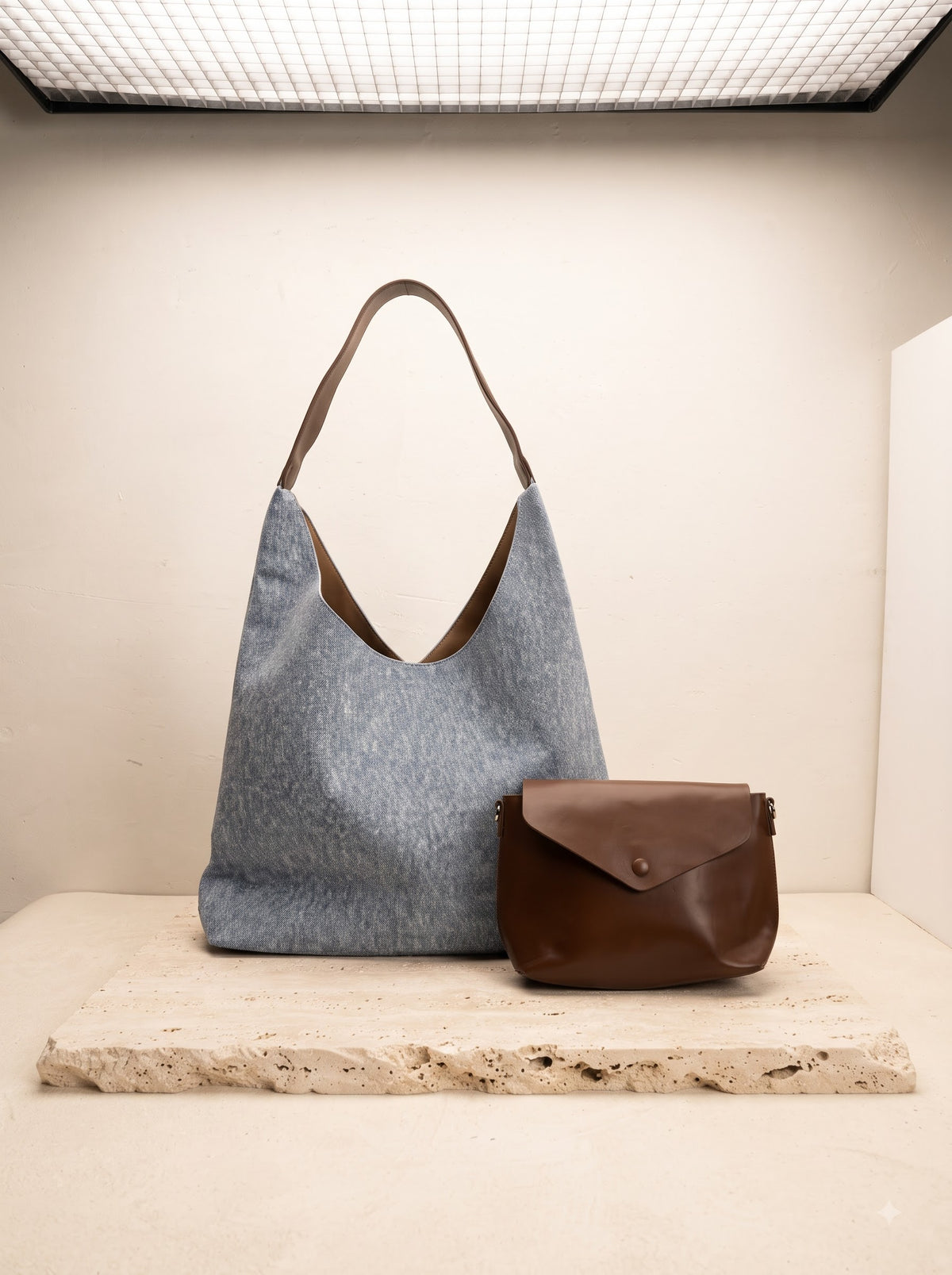 Double Denim — 2-Piece Bag Set