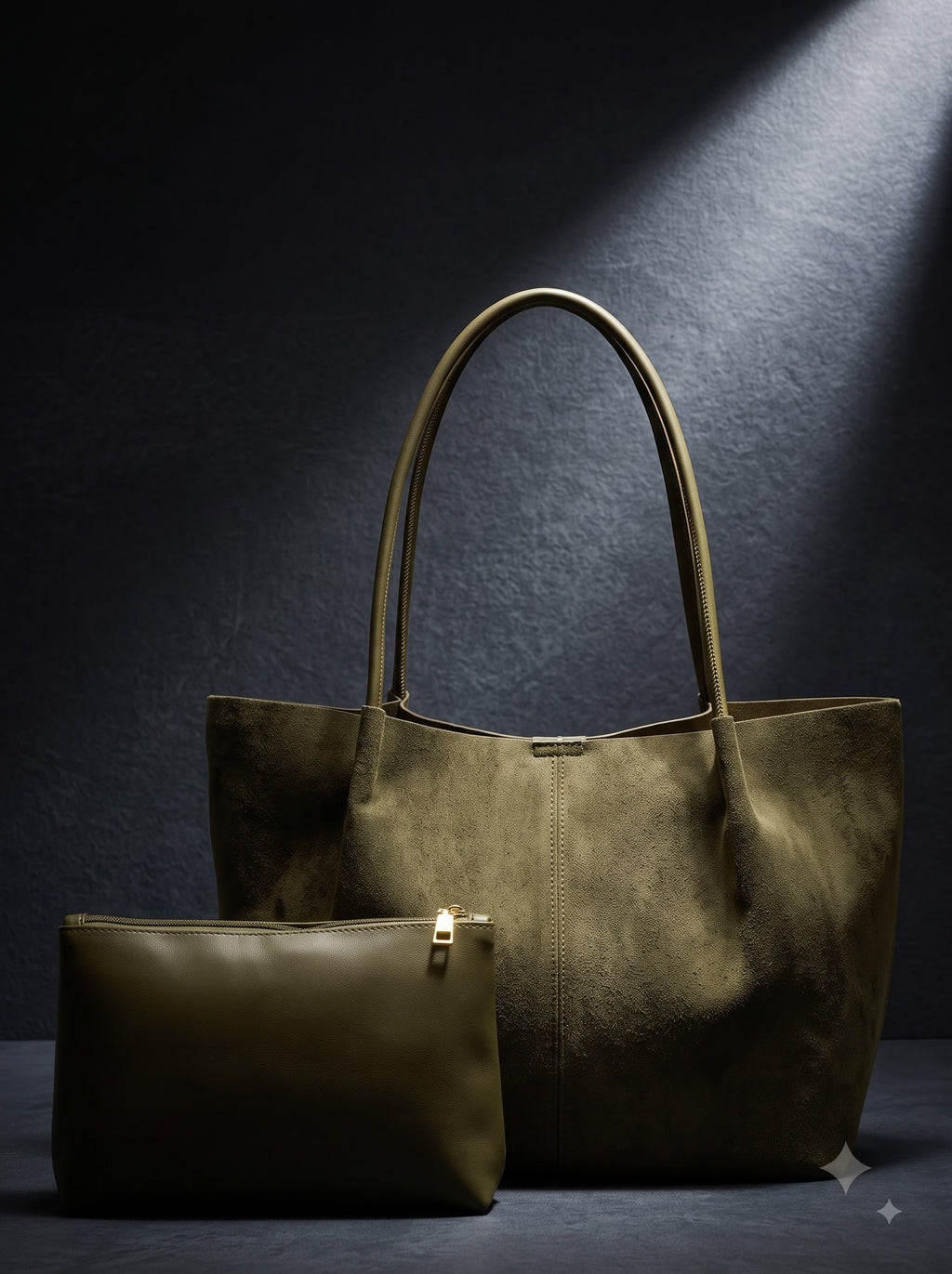 Martini — Olive Suede Tote