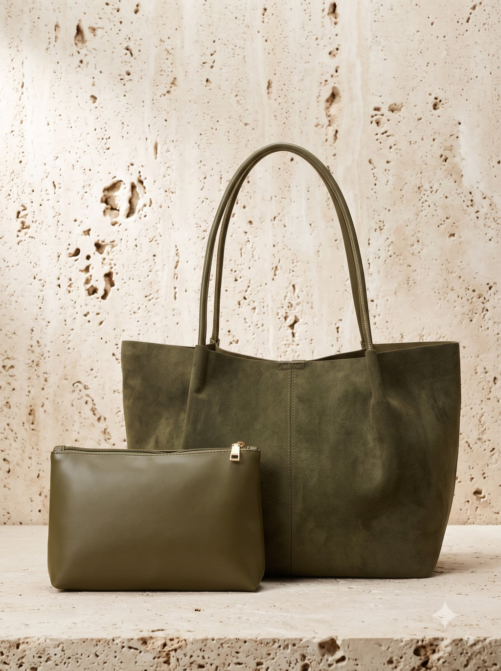 Martini — Olive Suede Tote