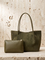 Martini — Olive Suede Tote