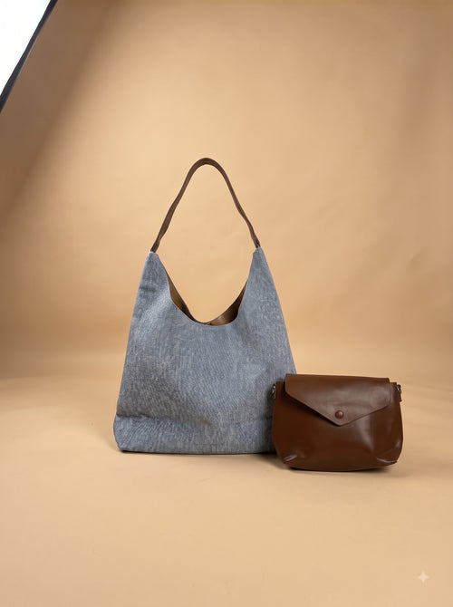 Double Denim — 2-Piece Bag Set