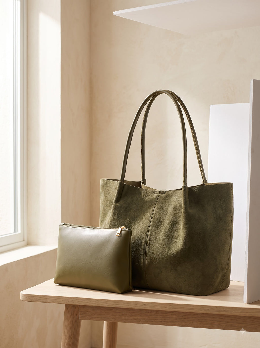 Martini — Olive Suede Tote