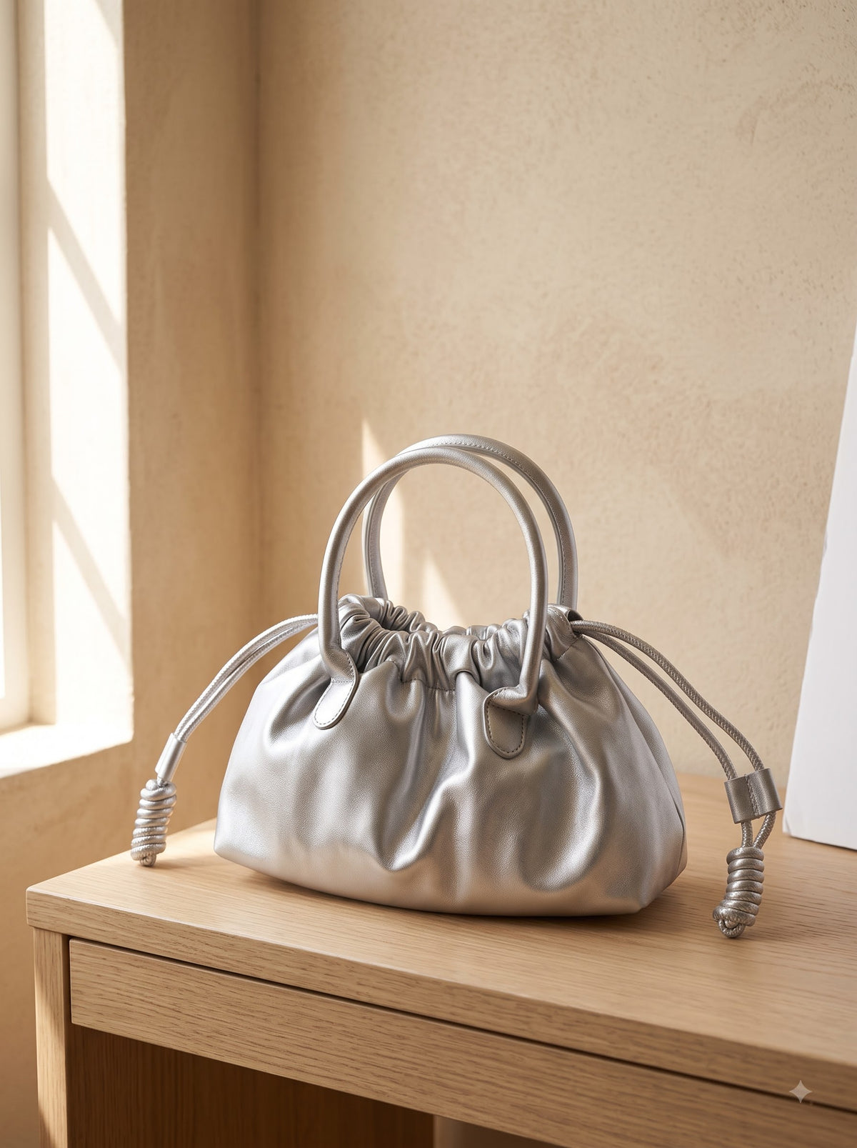 MOCHI — Ruched Drawstring Handbag